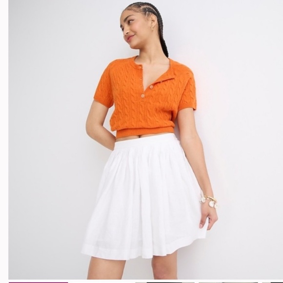 J.CREW Fits Size 4 Pleated Full Skirt Lined 100% Linen Cozycore Minimalist - Picture 3 of 9